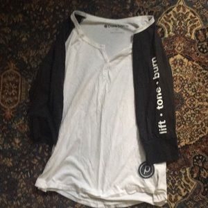 Pure Barre Elbow Length Baseball Tee